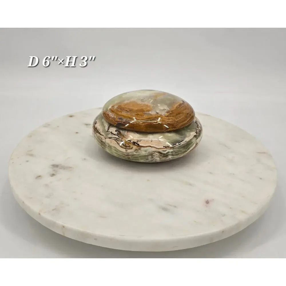 Vintage‎ Onyx Stone Lidded Bowl